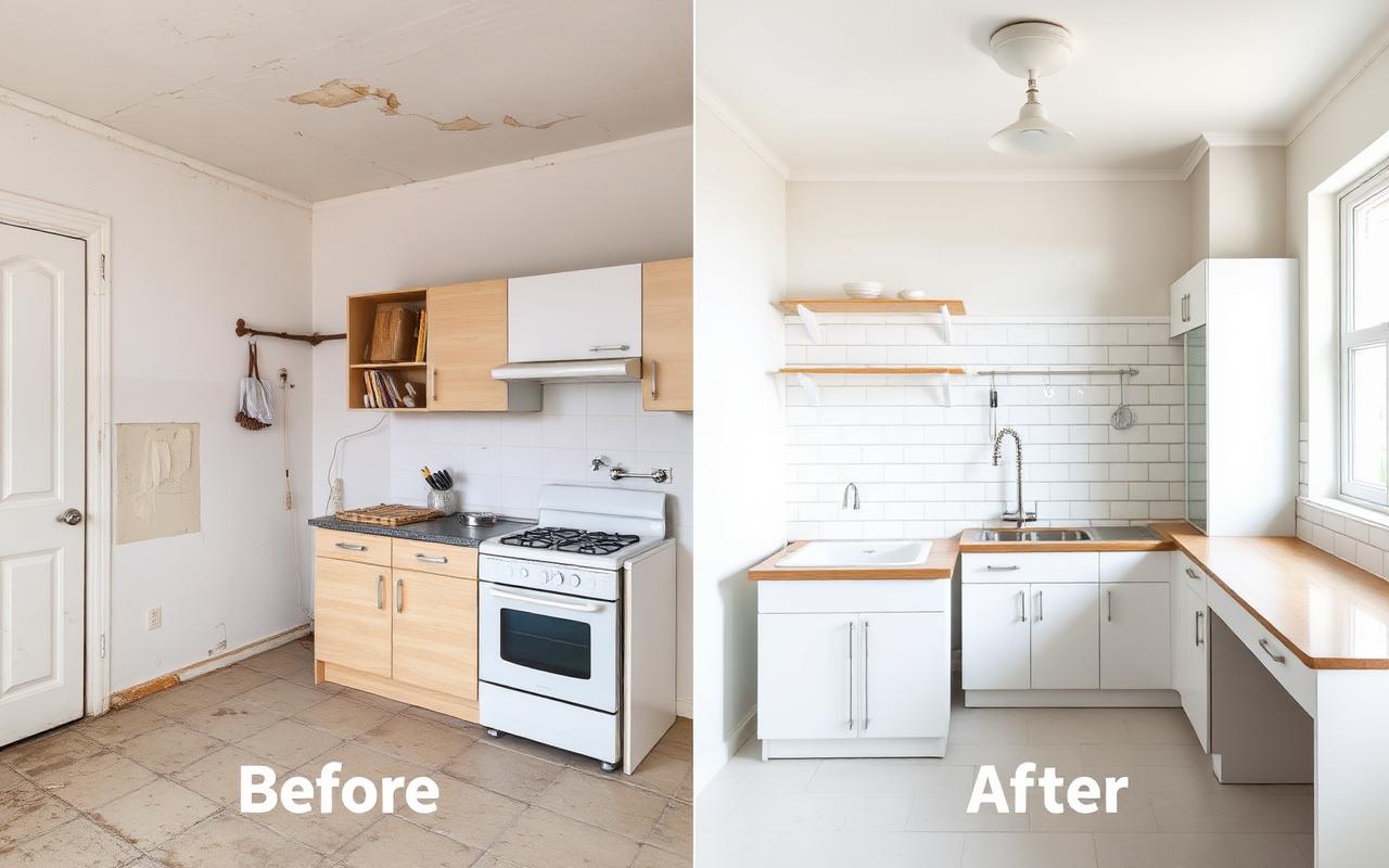 Kitchen renovation before and after